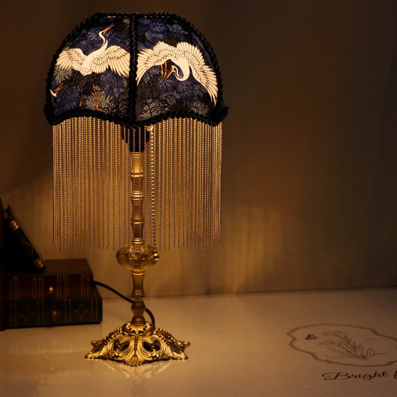 Cranes and Blossoms Lamp