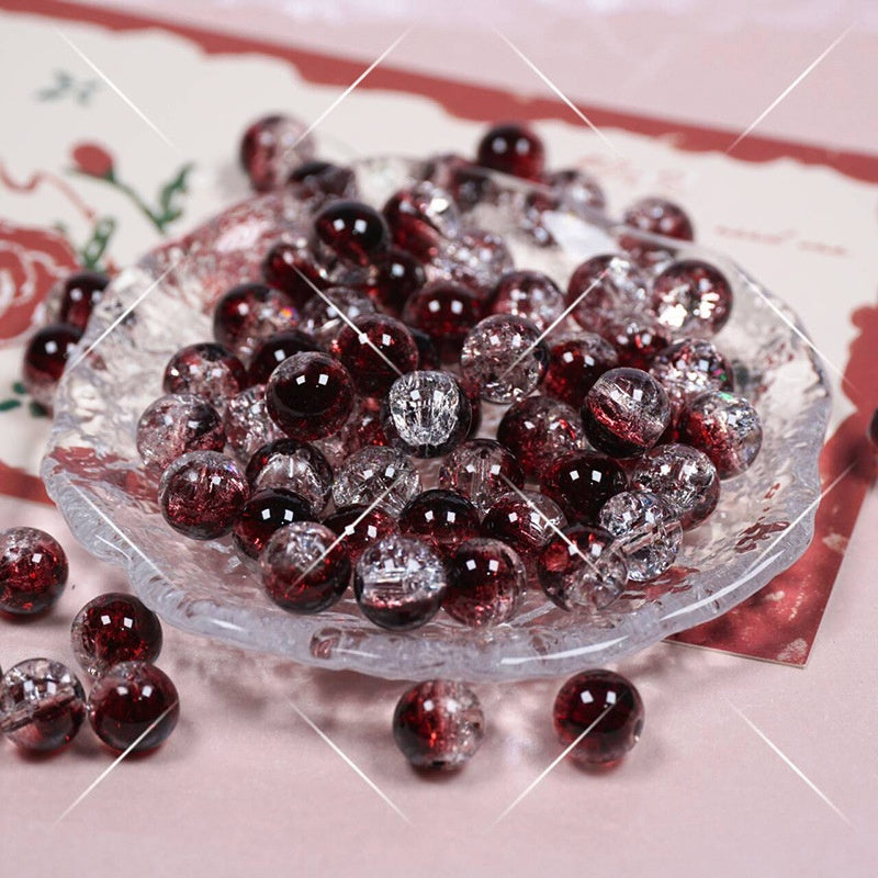 Red Wine Crackle Beads