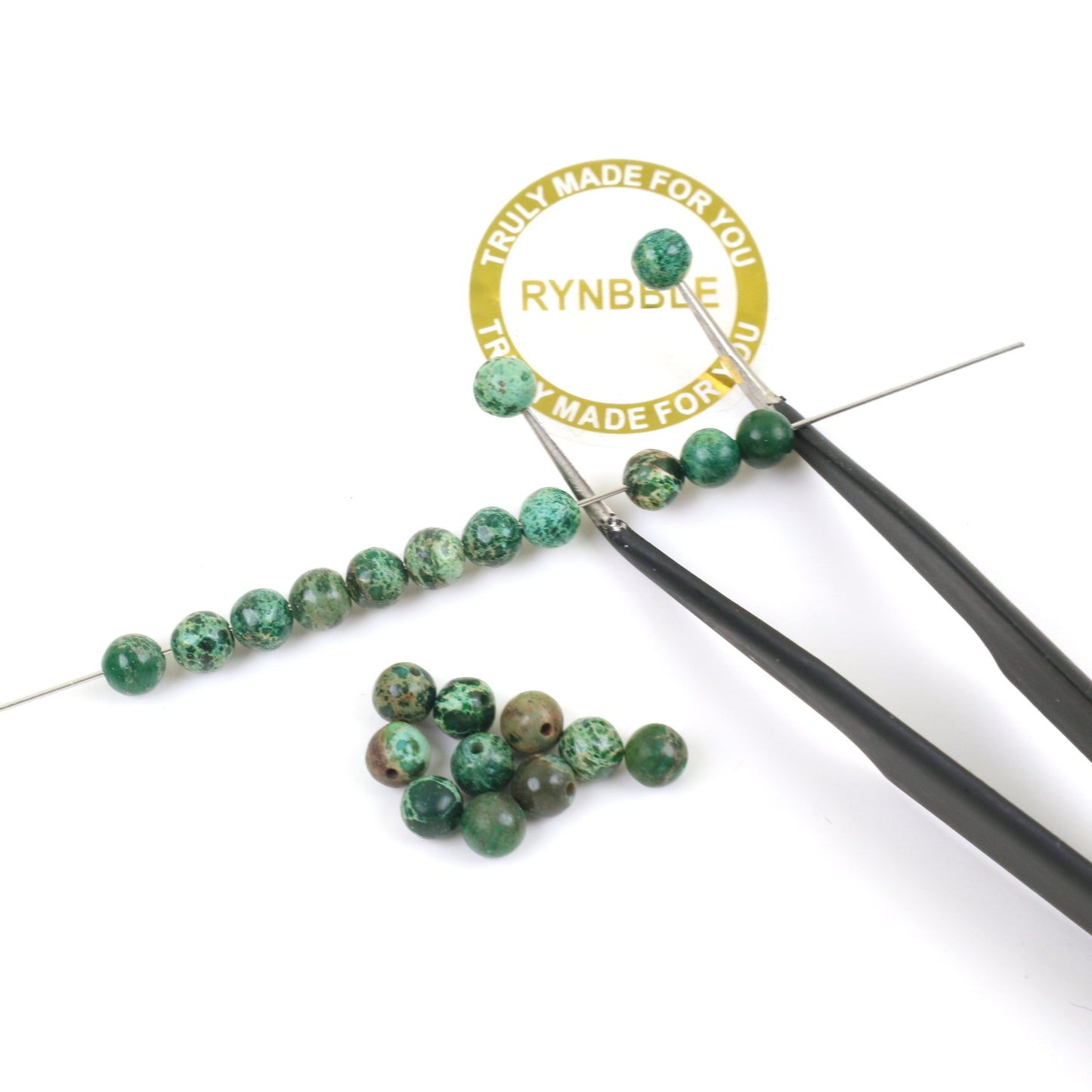 Green Imperial Jasper Beads-Ball 4mm Around 99pcs