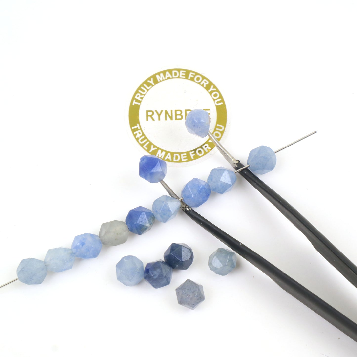 Blue Aventurine Beads- Slice 6mm Around 37pcs