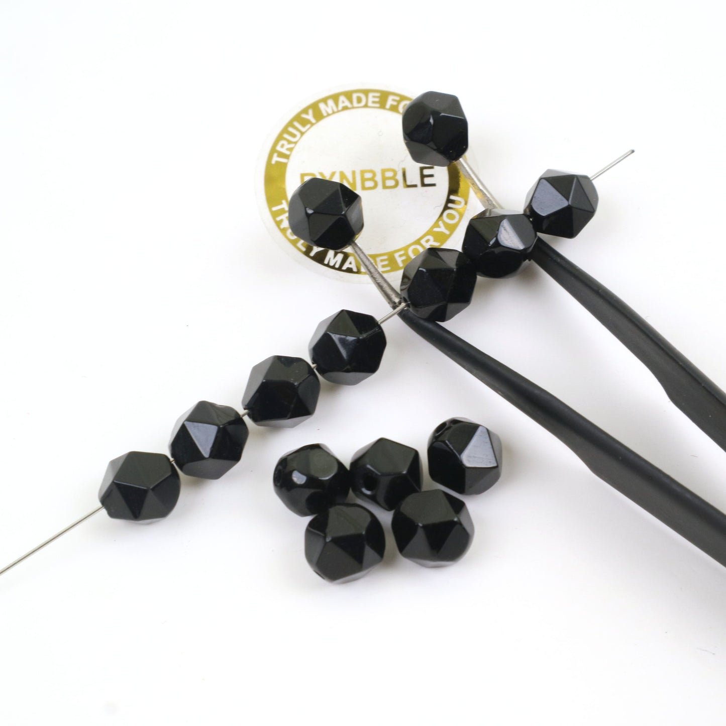 Black Agate Beads-Slice 8mm Around 19pcs