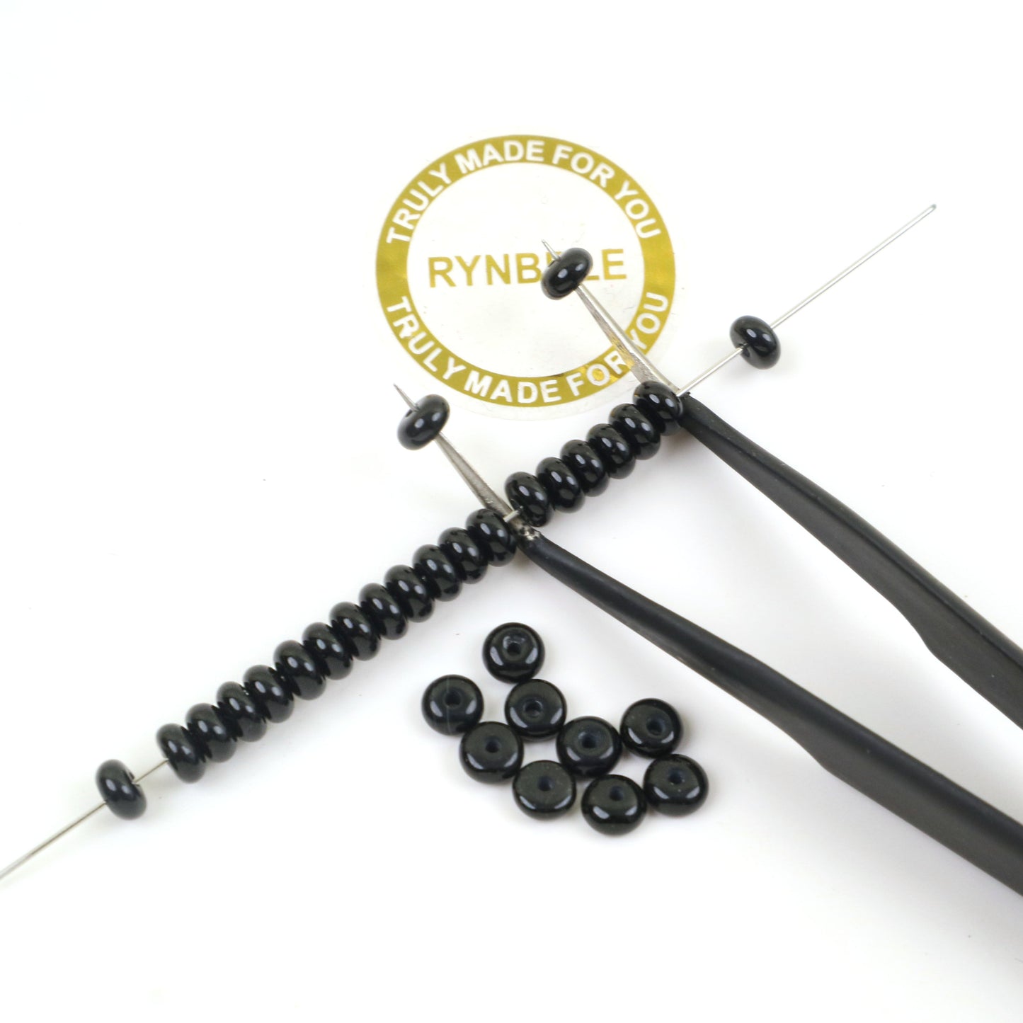 Black Agate Beads-Disk 4mm Around 140pcs