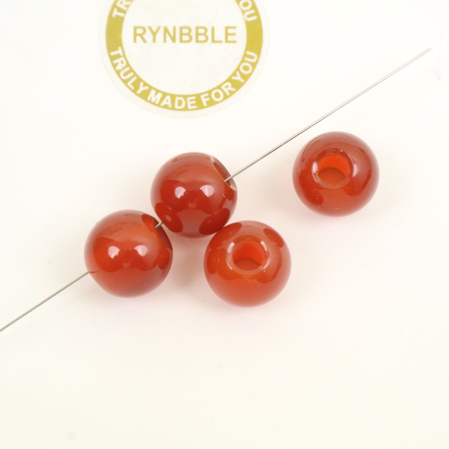 Red Agate Beads - Ball 12mm Around 6pcs