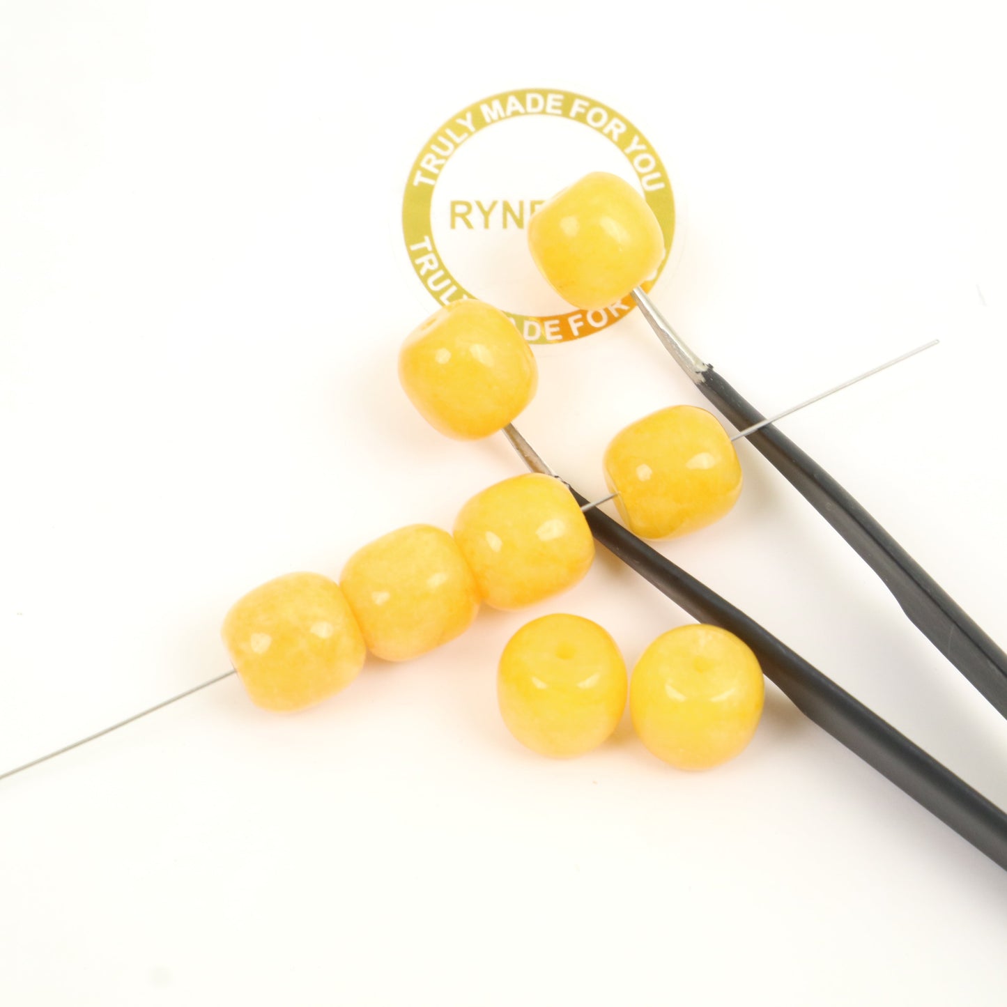 Yellow Chalcedony Beads-Tube 10*10mm Around 6pcs