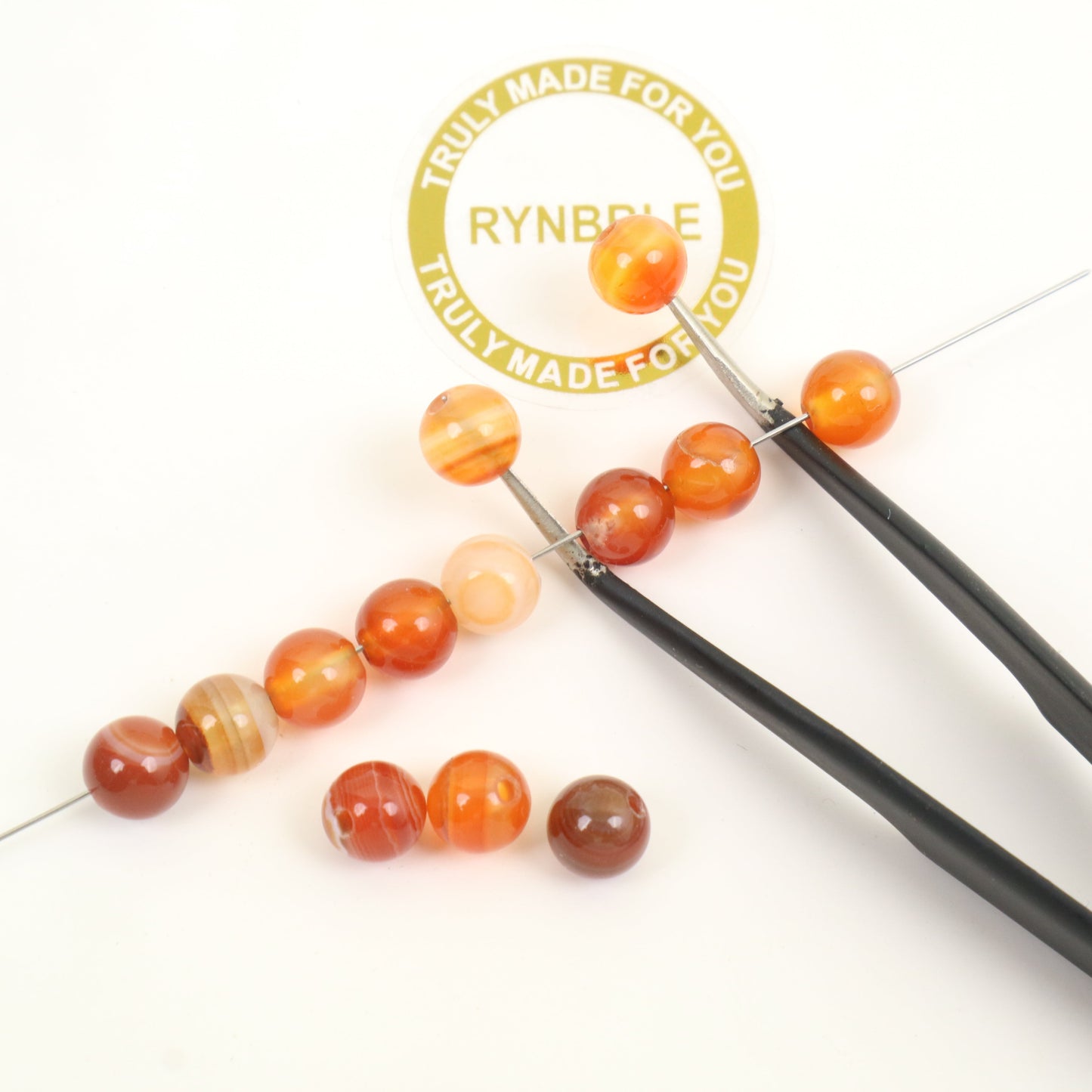 Striped Red Agate Beads-Ball 6mm Around 30pcs