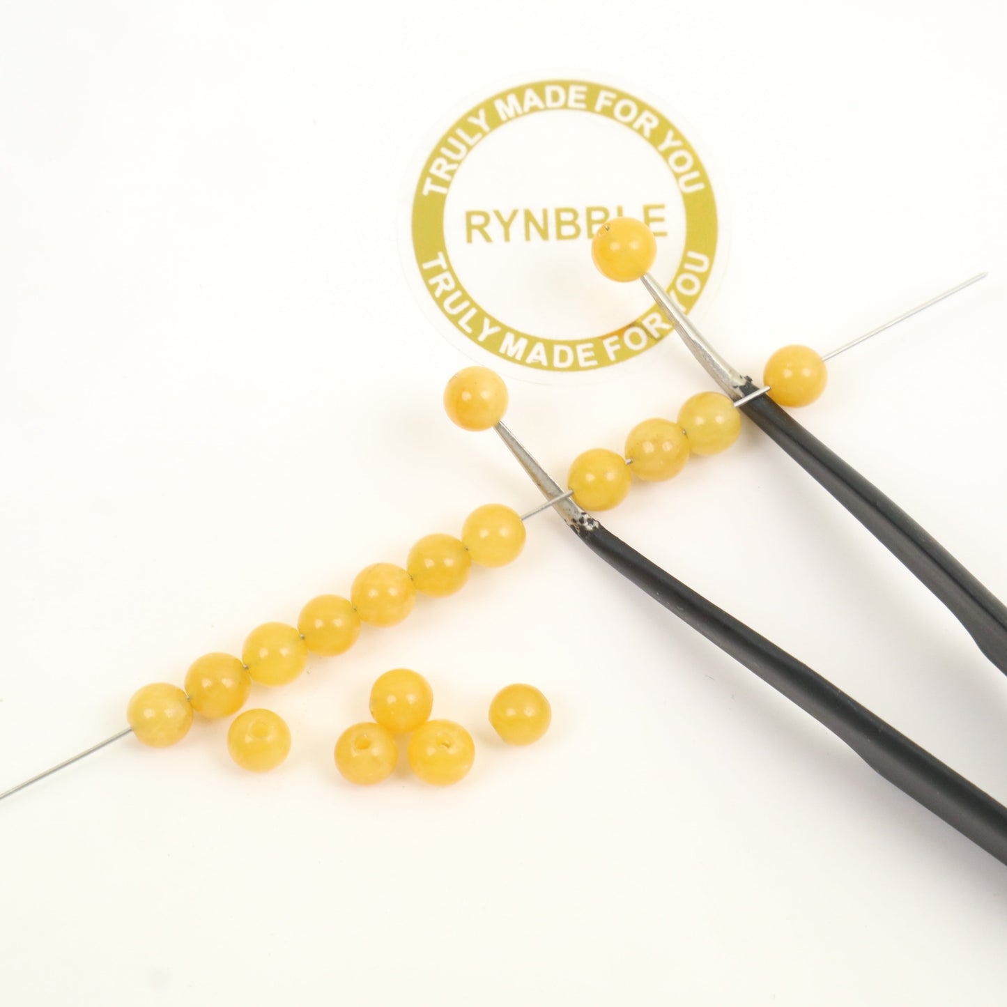 Yellow Chalcedony Beads-Ball 4mm Around 80pcs