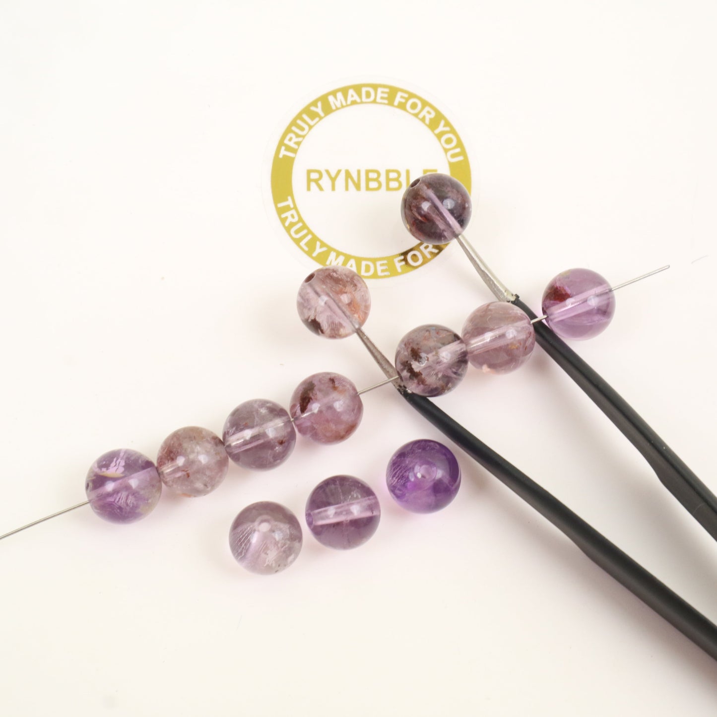 Amethyst Phantom Quartz Beads-Ball 8mm Around 15pcs