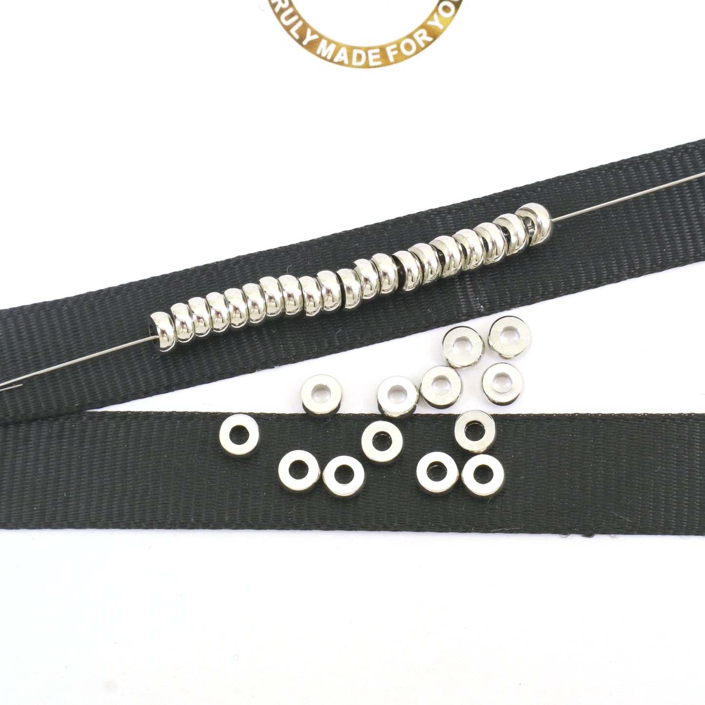 Platinum Copper Alloy Beads - Disk 2*5mm Around 50pcs
