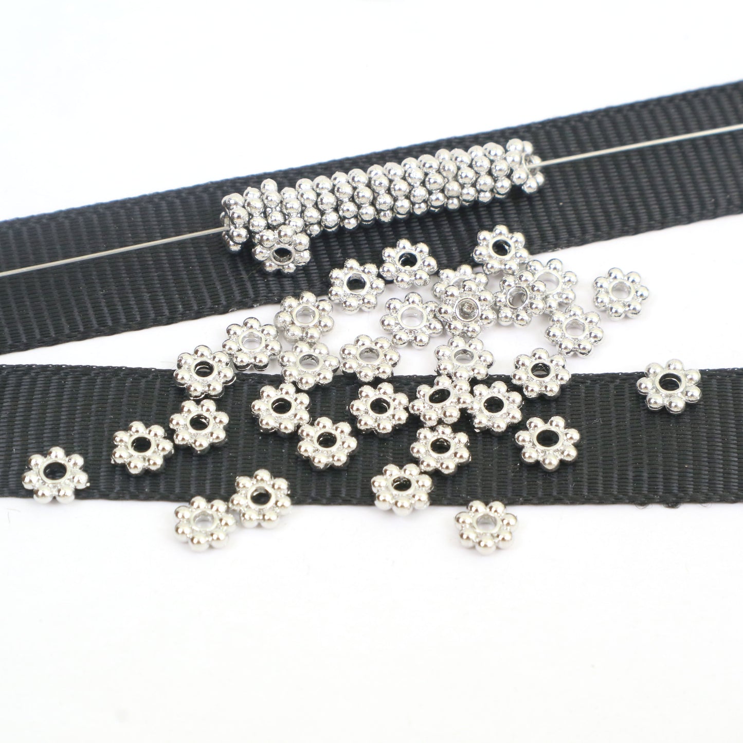 Platinum Copper Alloy - Snowflake 5mm Around 80pcs