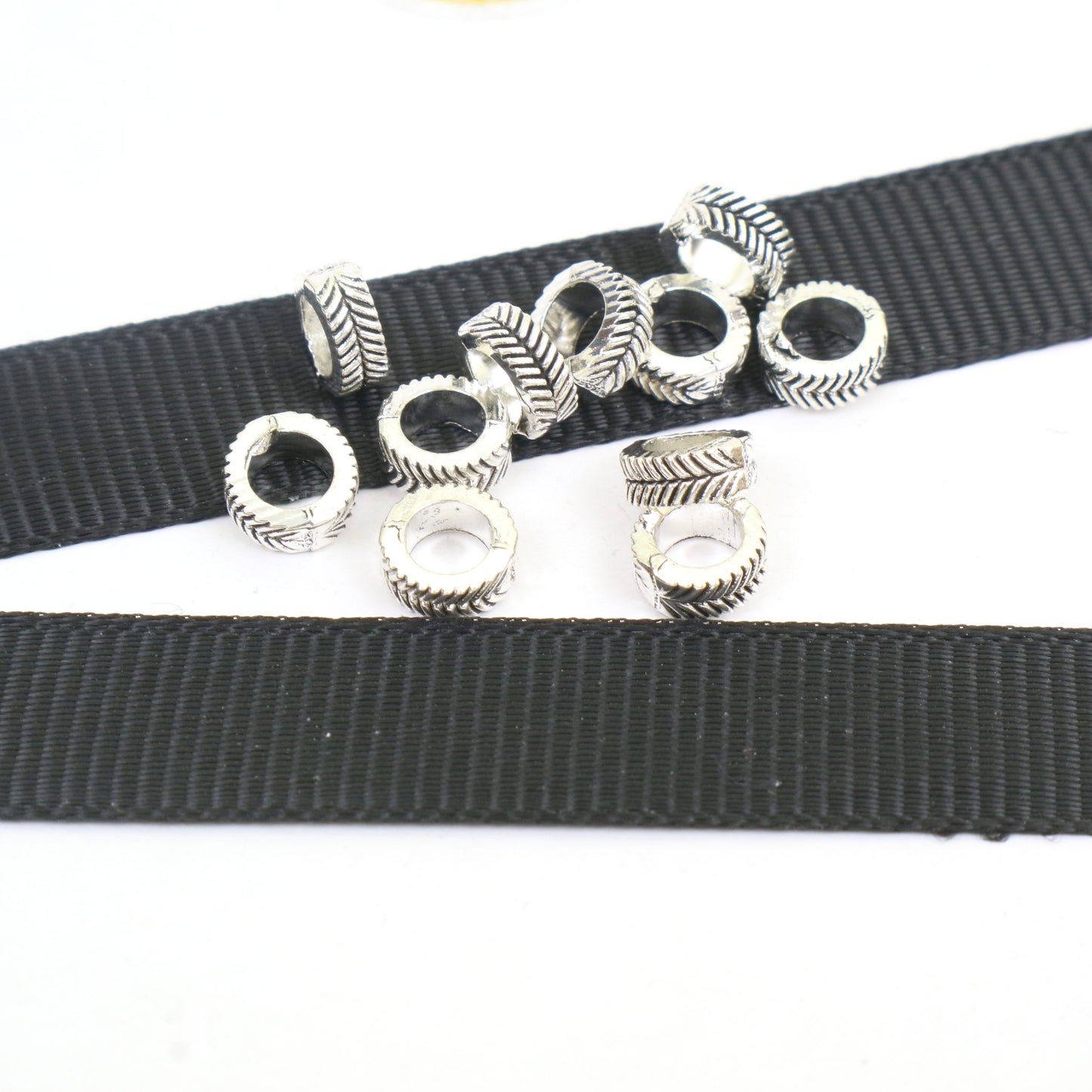 Silver Zinc Alloy - Gear Bead 7mm Around 25pcs