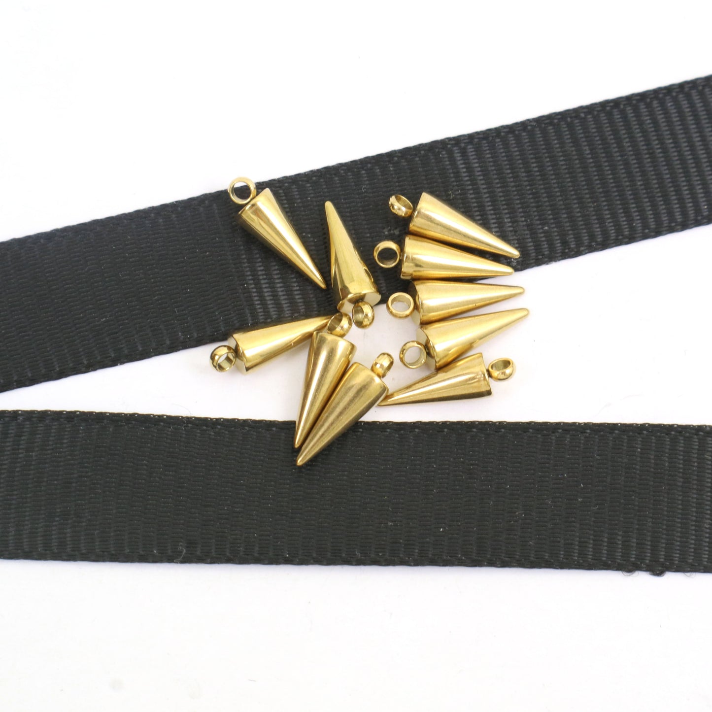 Golden Steel - Cone Pendant 10mm Around 20pcs