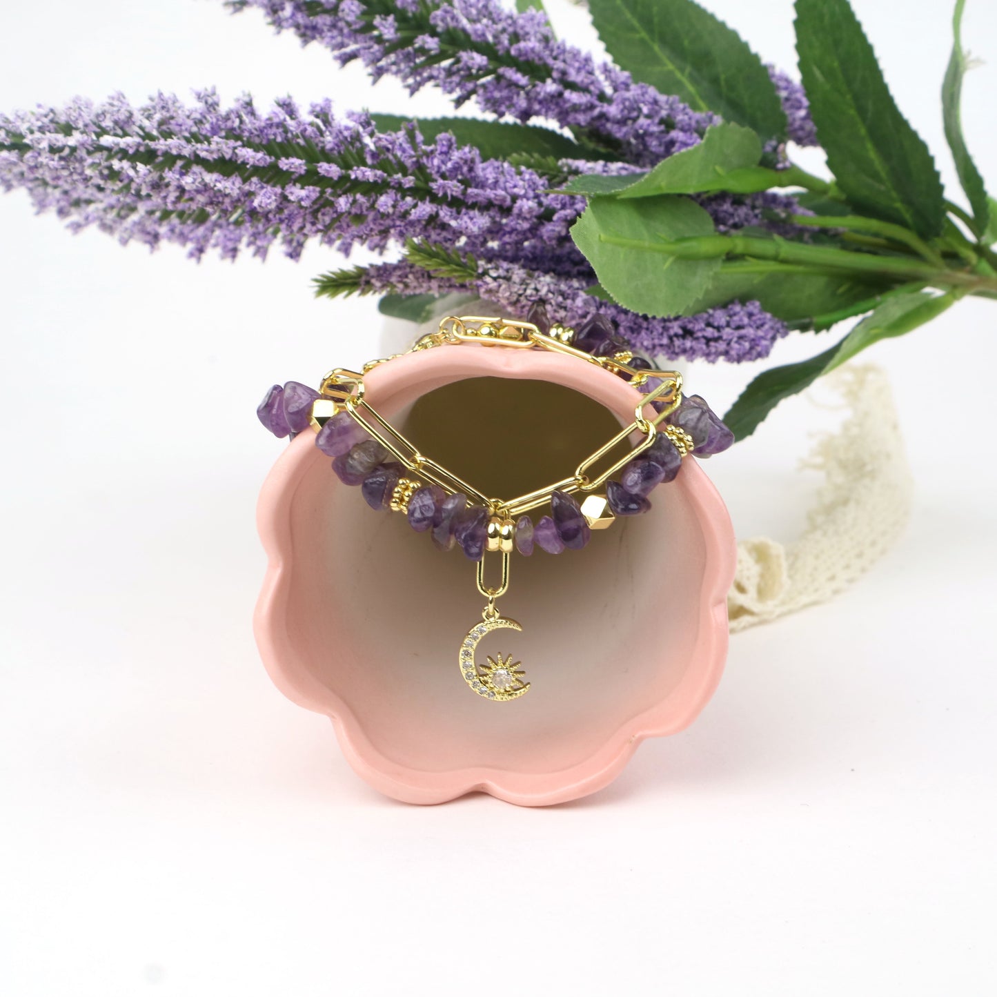 Amethyst Crushed Stone Bracelet Kit