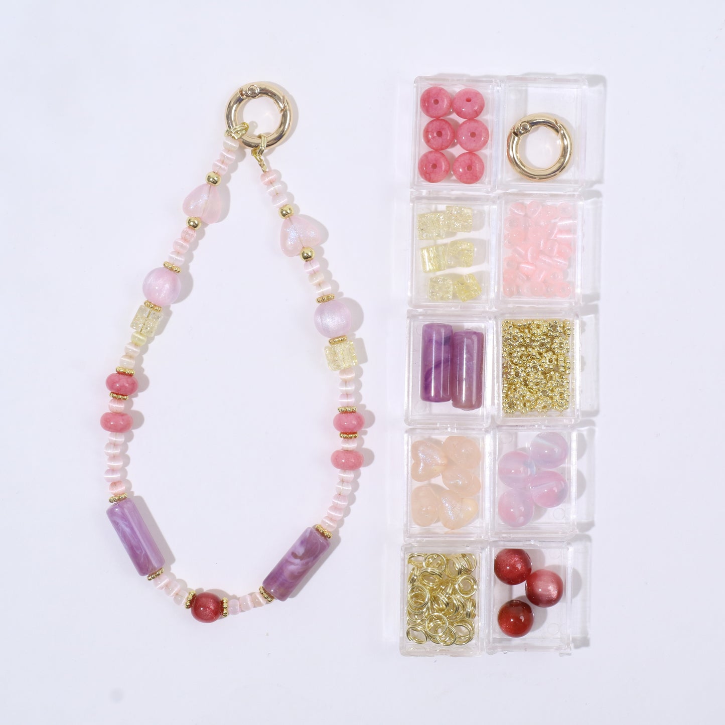 Pink and Purple Butterfly Phone Chain Kit