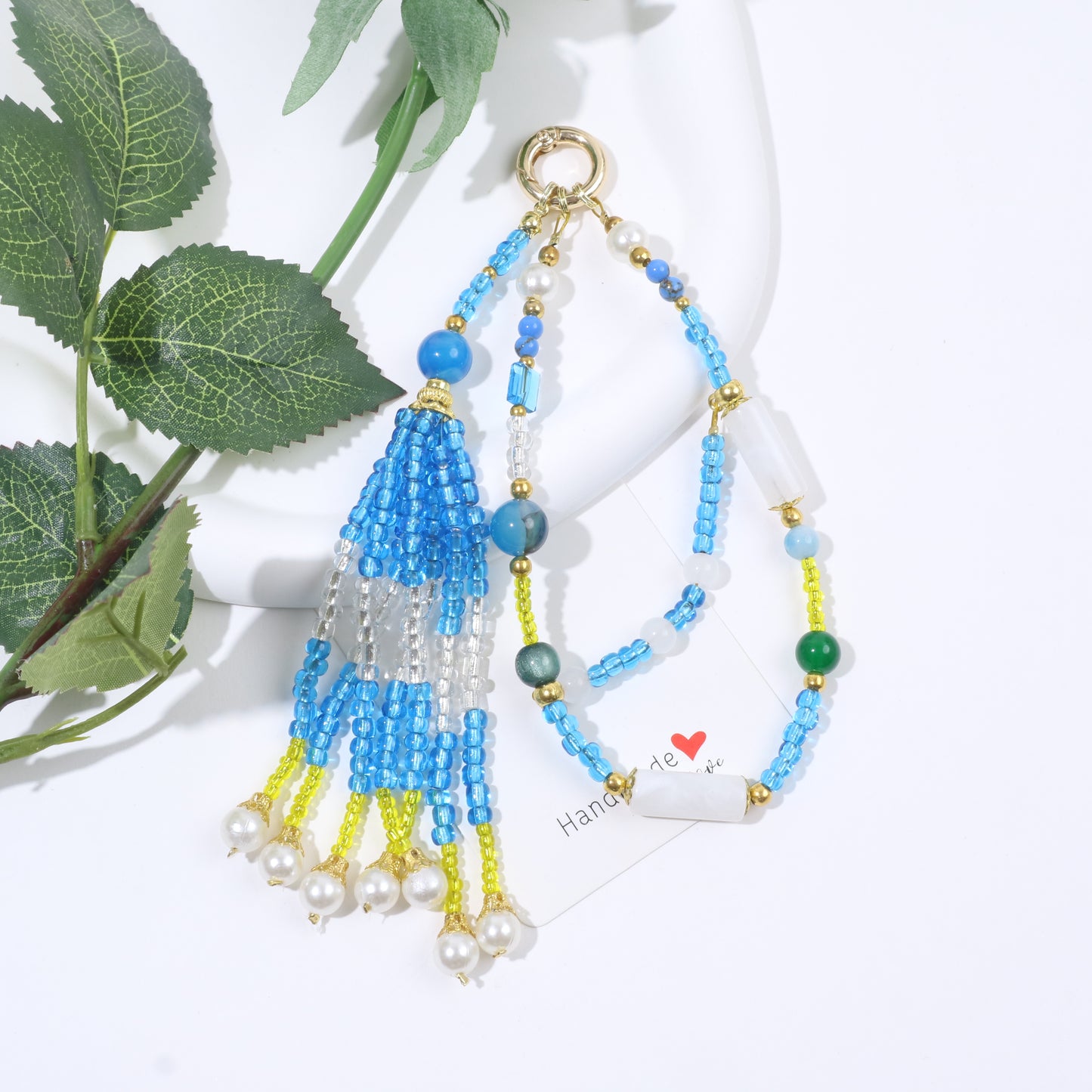 Blue Tassel Mobile Phone Chain Kit