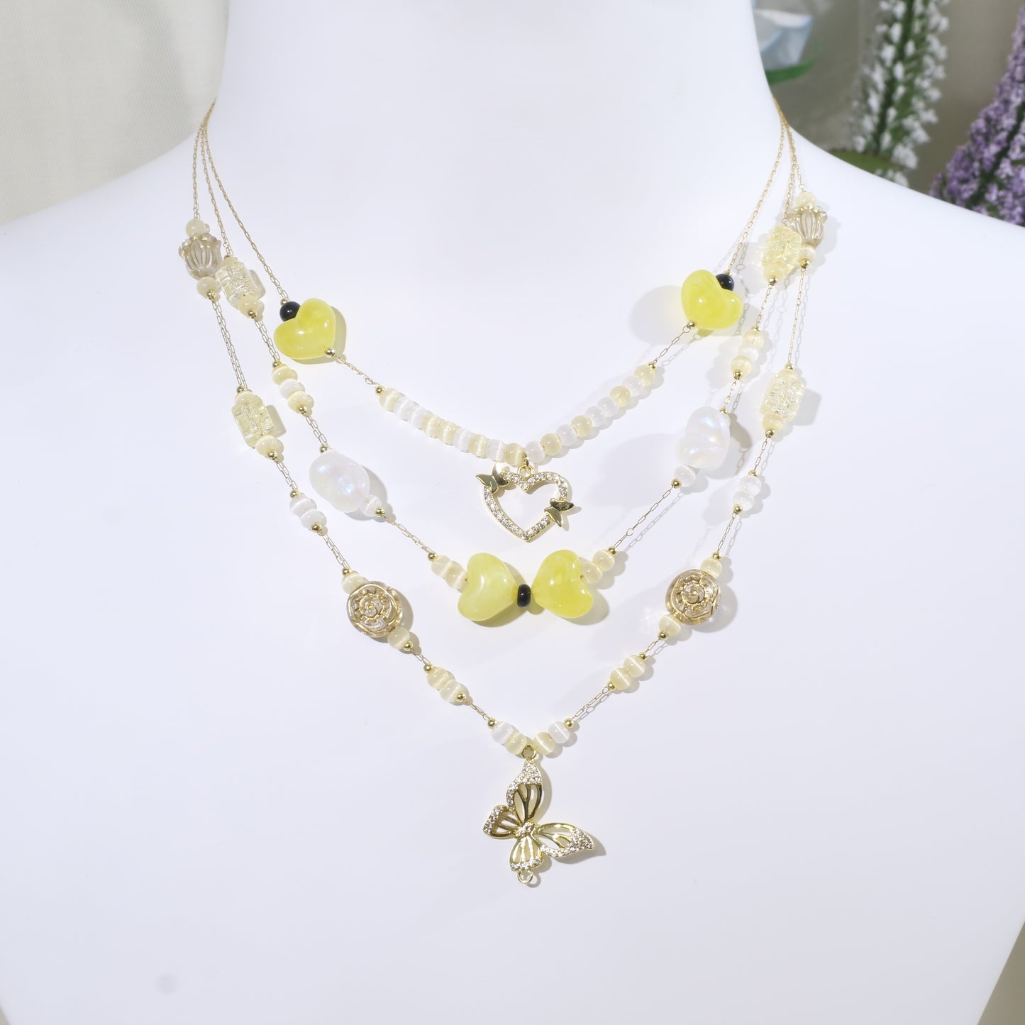 Gold Butterfly Stacking Necklace Kit