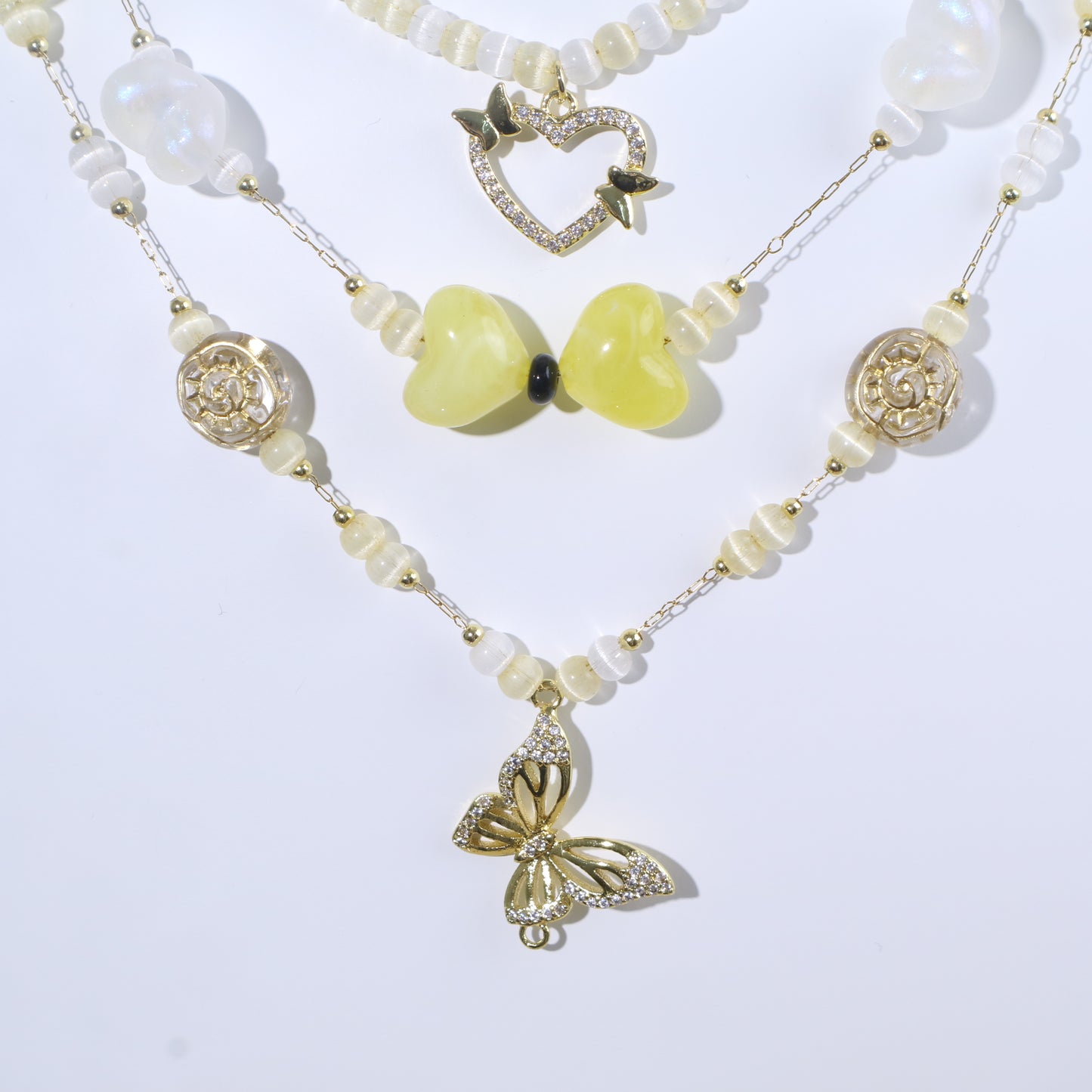 Gold Butterfly Stacking Necklace Kit