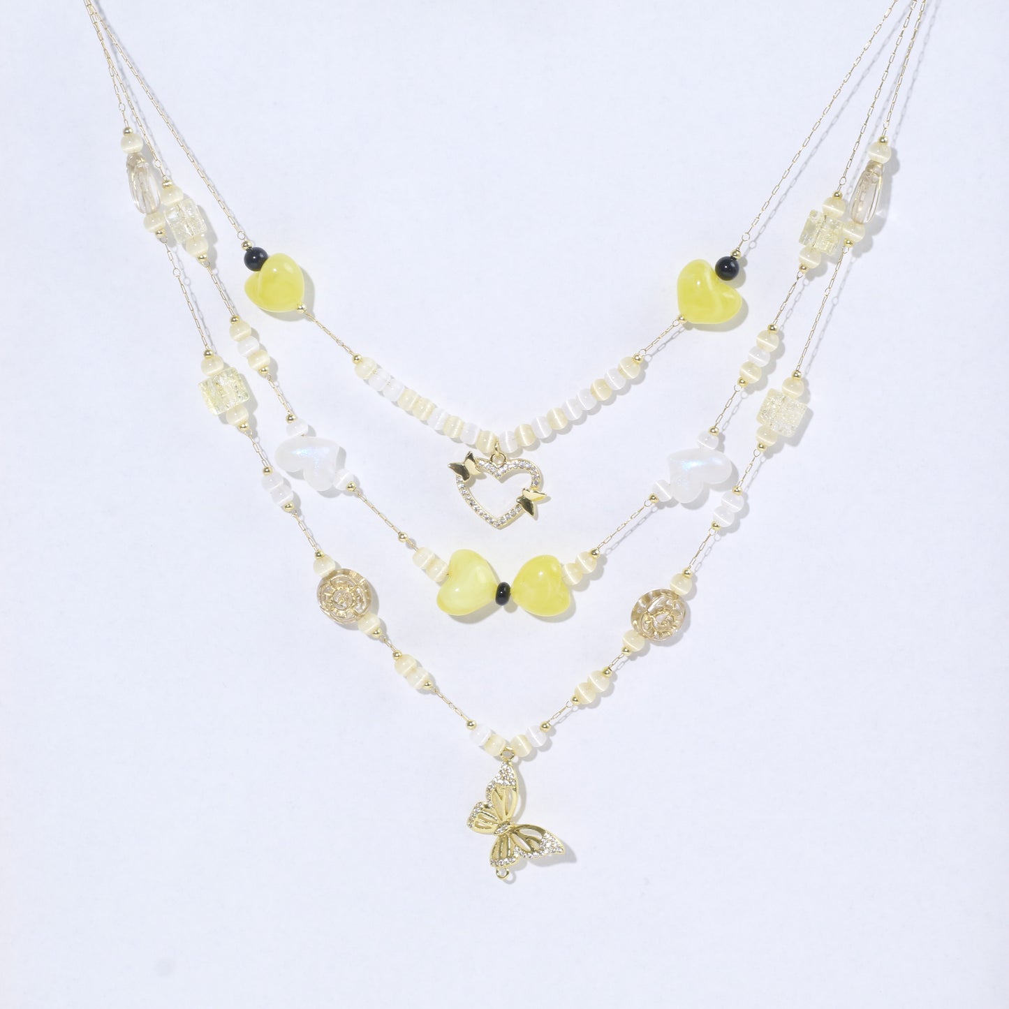 Gold Butterfly Stacking Necklace Kit