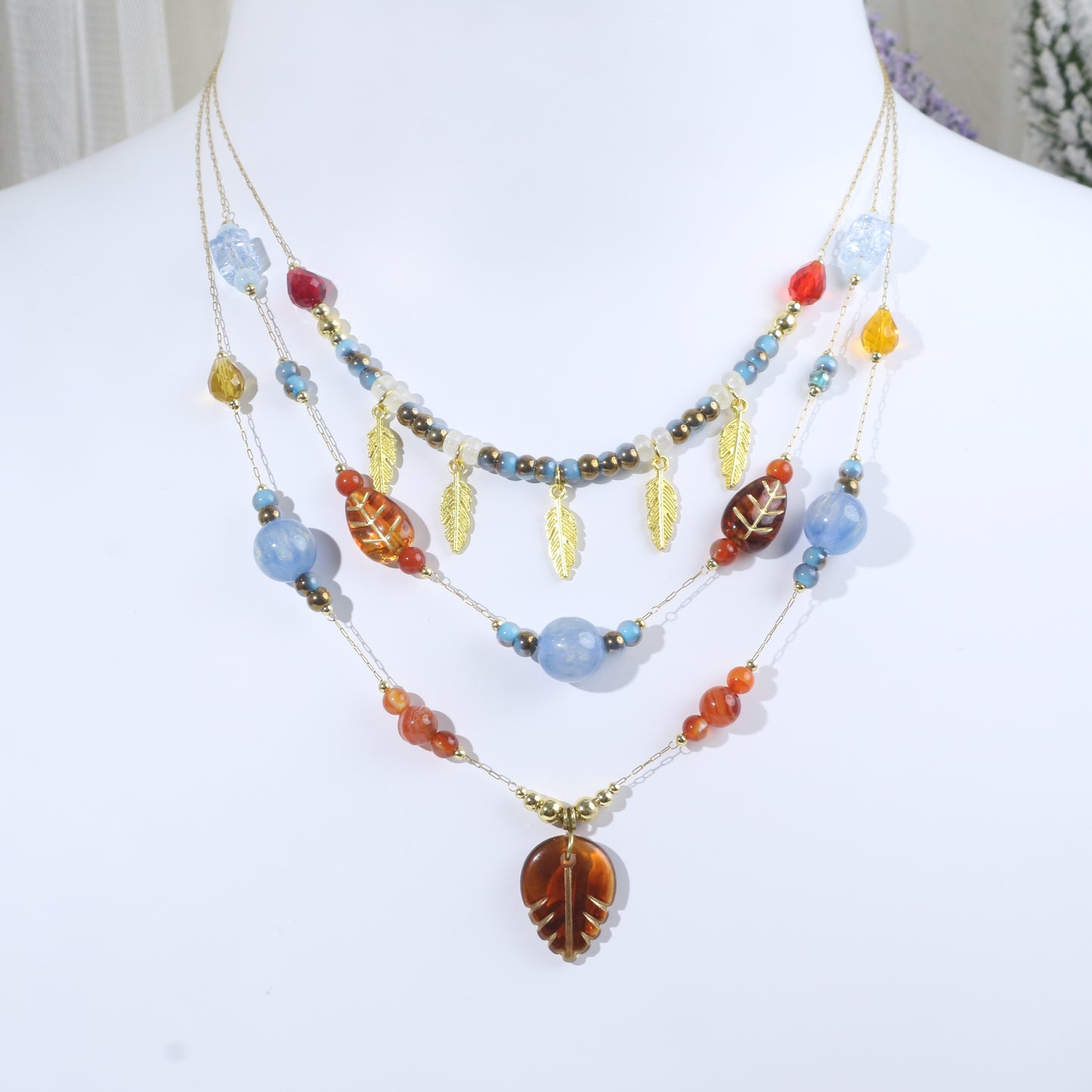 Red Maple Leaf Stacking Necklace Kit