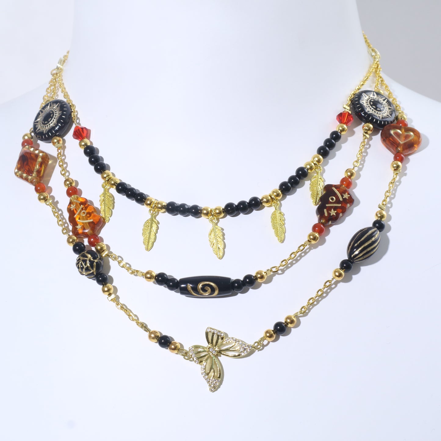 Blackened Butterfly Necklace and Bag Chain 2-in-1 Chain Kit