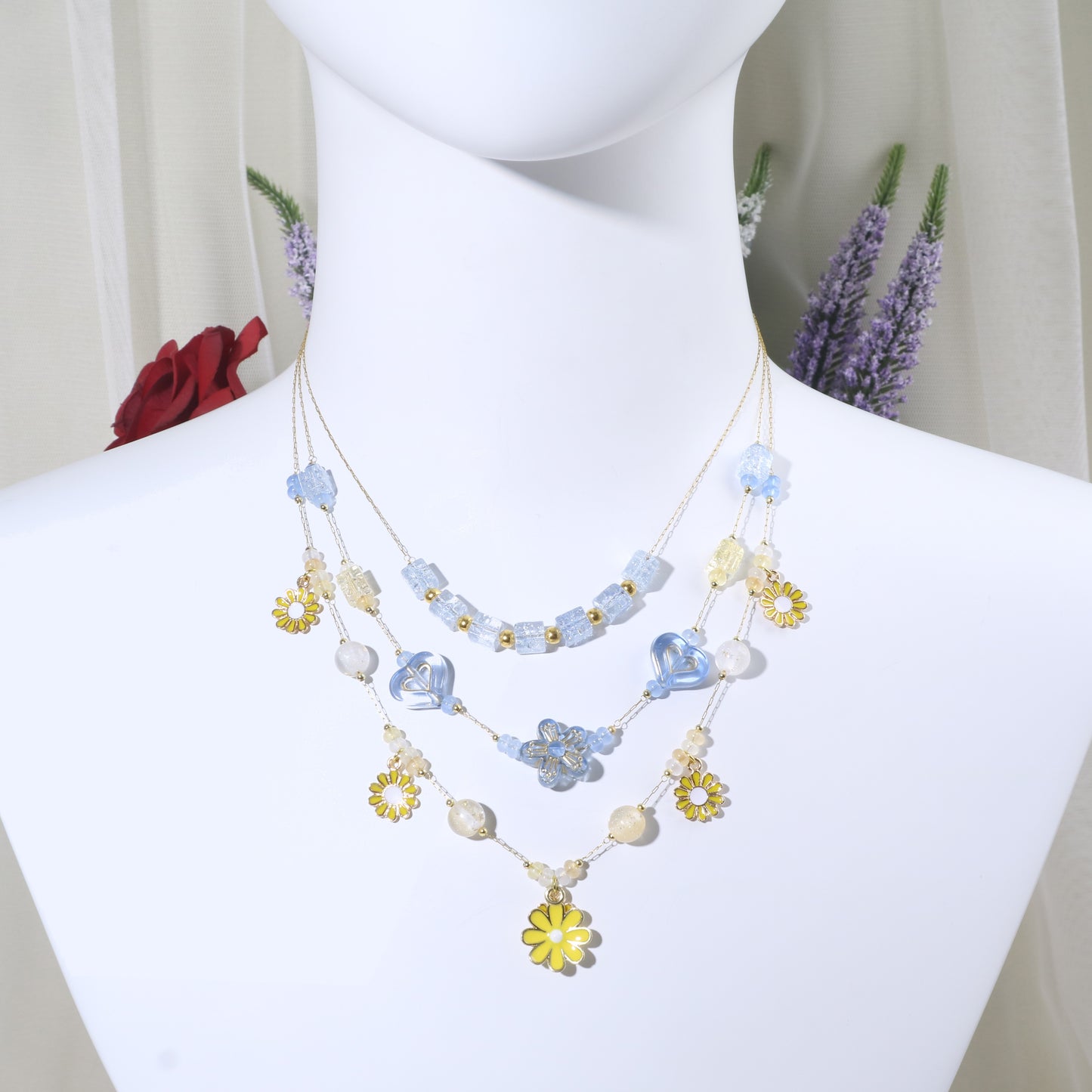 Daisy Stacking Necklace Set