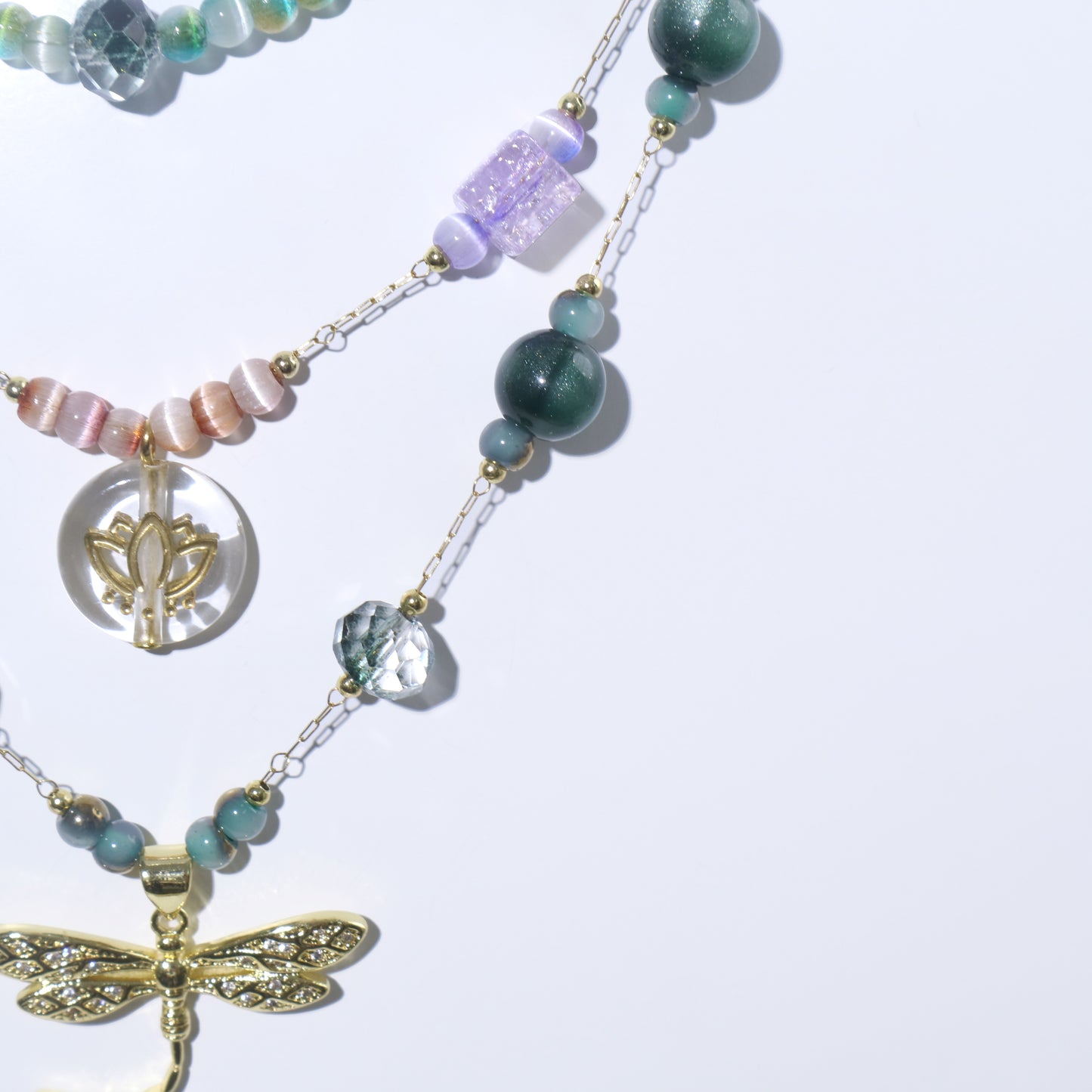 Water Lily Dragonfly Stacking Necklace Kit