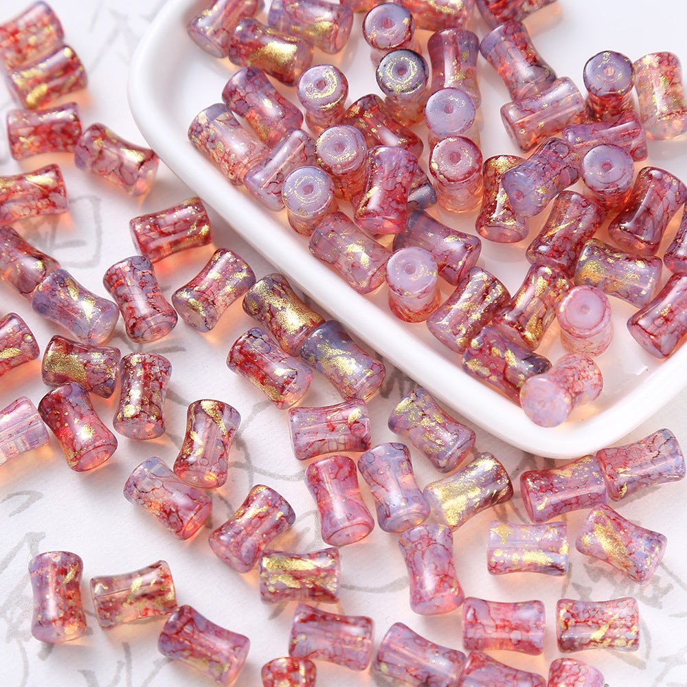 Hot Red Ink-Diffused Beads
