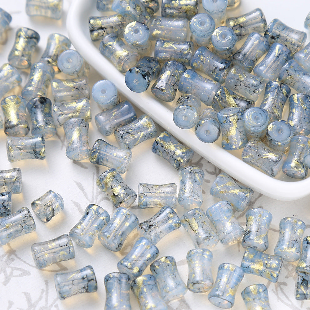 Grey Ink-Diffused Beads