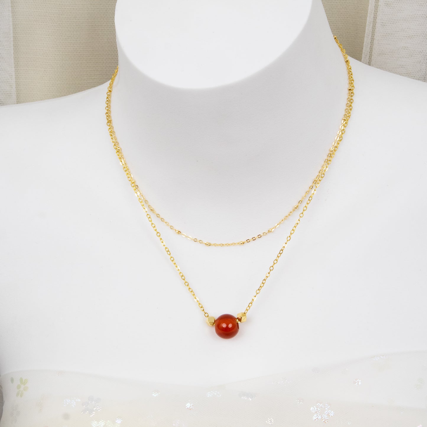 Red Ball Agate Necklace Kit