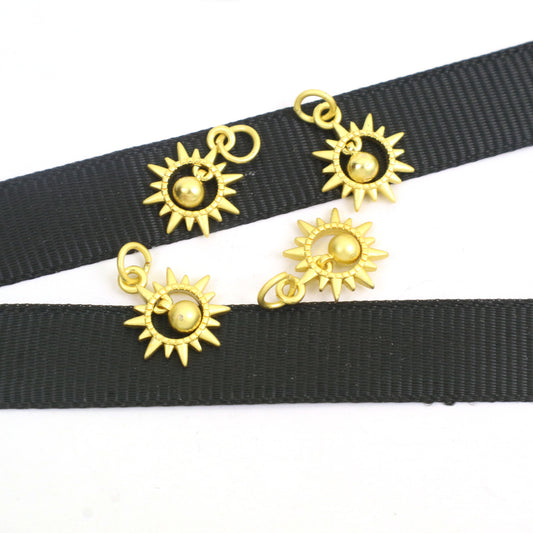 Gold Alloy - Sun Pearl Pendant 12mm Around 9pcs
