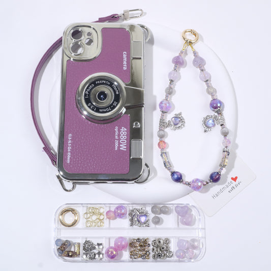 Purple Camera Phone Case and Phone Strap Kit