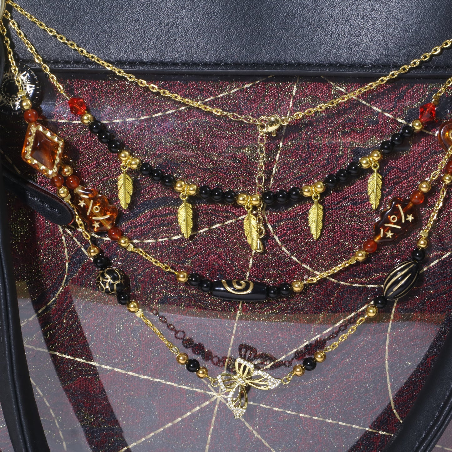 Blackened Butterfly Necklace and Bag Chain 2-in-1 Chain Kit