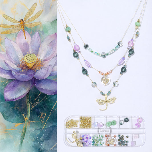 Water Lily Dragonfly Stacking Necklace Kit