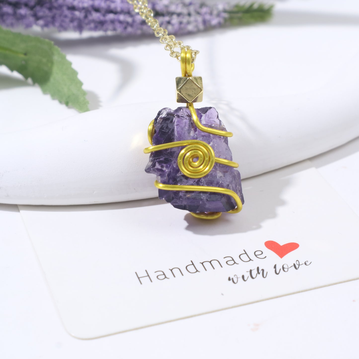 Raw Stone Winding--Irregular Amethyst