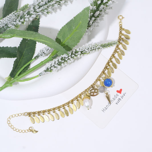 Customized bracelet, Engraved with name, Birthstone, Constellation & guardian stone