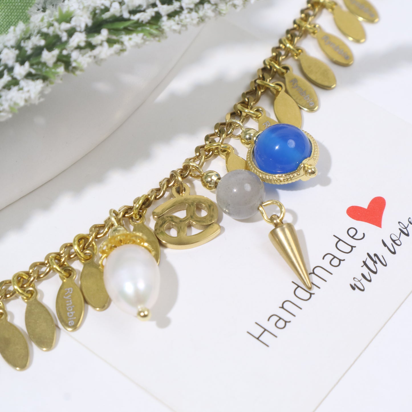 Customize Bracelet, Engraved with Name, Birthstone, Constellation & Guardian Stone