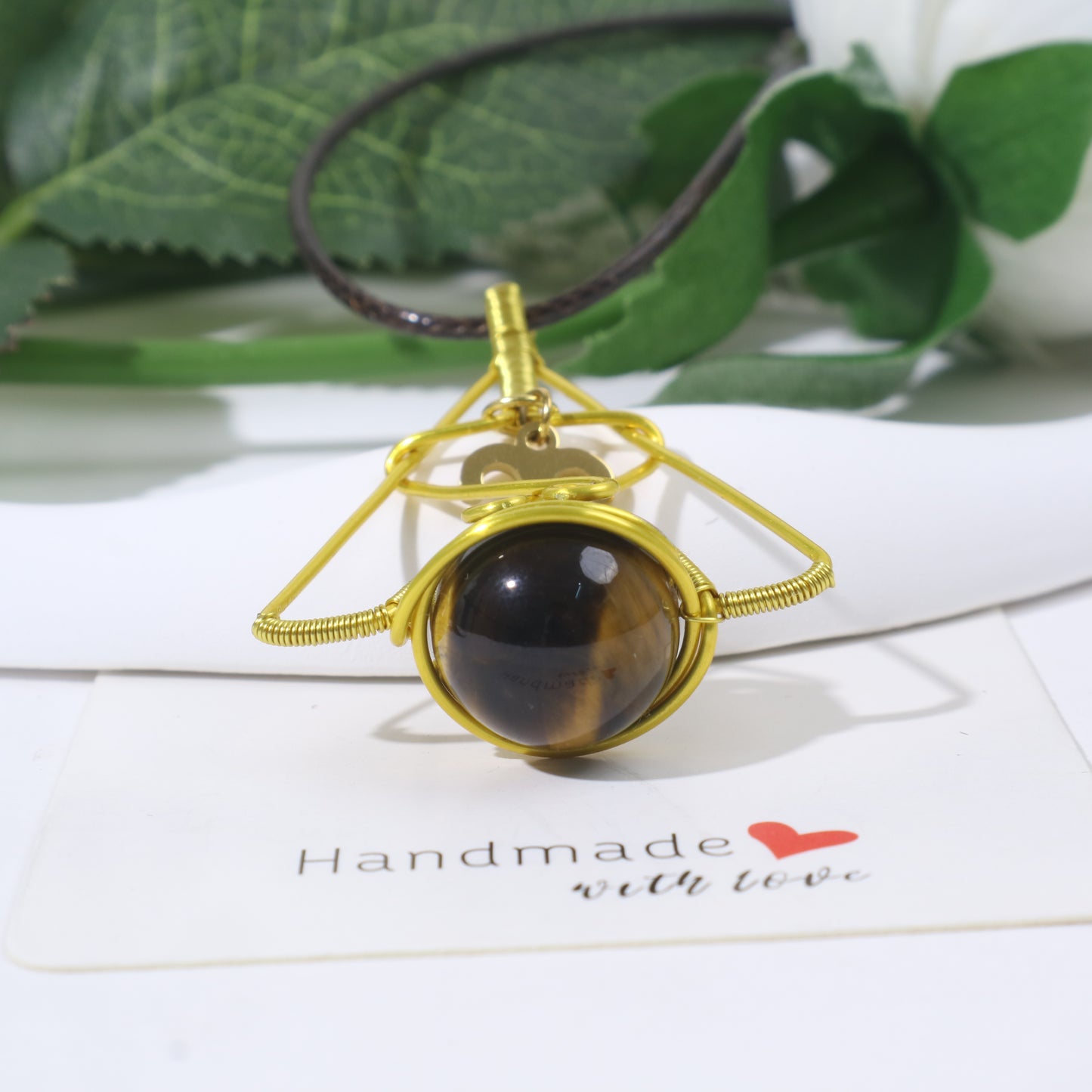 Customize Constellation, Wire Wrap Necklace, Natural Stone Beads, Trumpet Shape