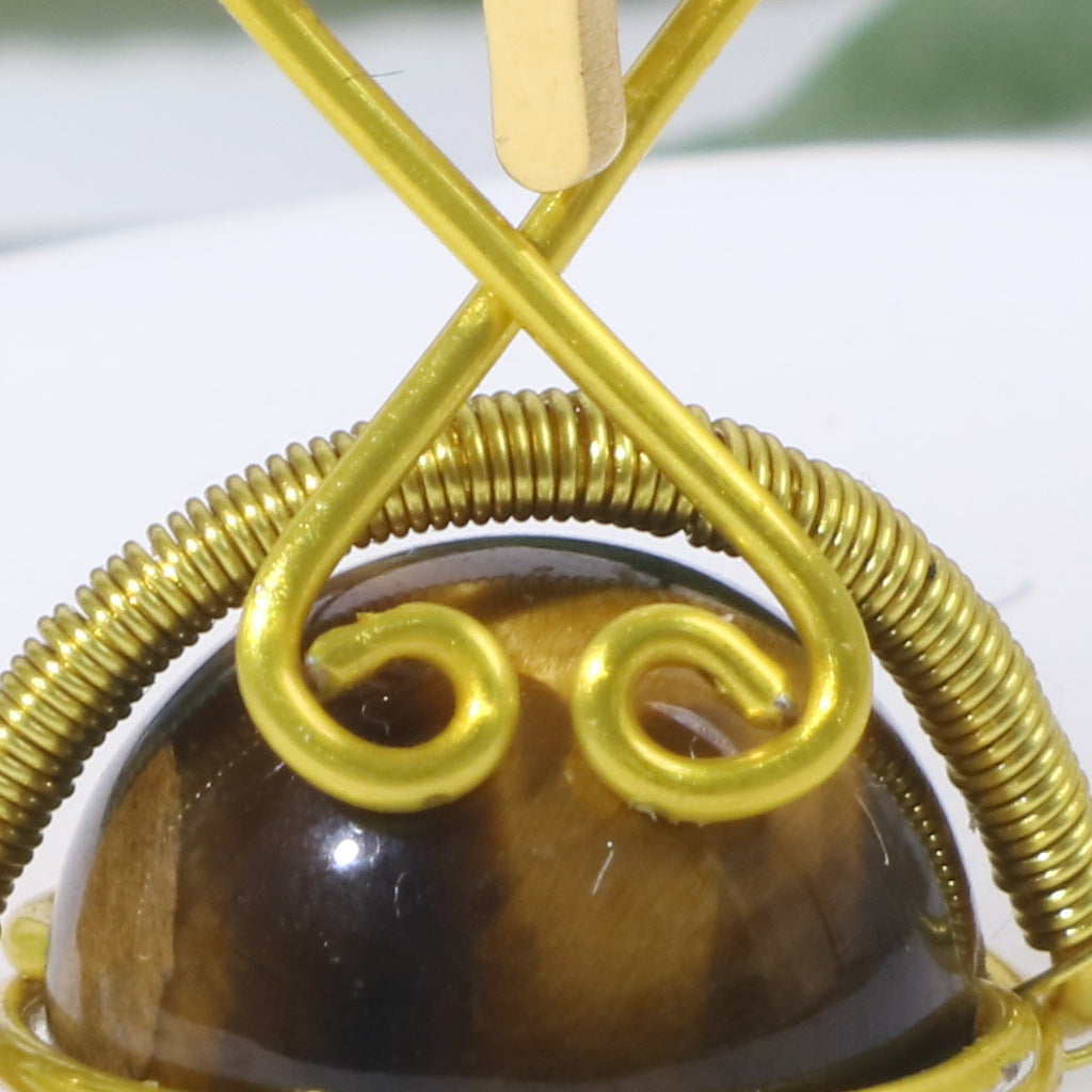 Customize Constellation, Wire Wrap Necklace, Natural Stone Beads, Trumpet Shape